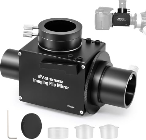 Astromania 1.25 Inch Flip Mirror for Telescope with Eyepiece Adapter, Precise Focusing & Centering Telescope Accessories with Camera & Eyepiece for Simultaneous Naked-Eye Viewing & Astrophotography