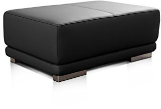 CAVADORE Lederhocker Corianne / Rechteckiger Sitzhocker in Echtleder / 103 x 41 x 69 / Echtleder schwarz