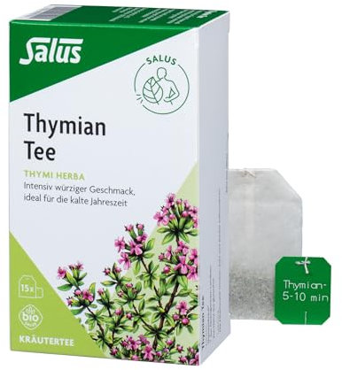 Salus - Thymian Tee - 1x 15 Filterbeutel (27 g) - Kräutertee - Thymi herba - ideal für die kalte Jahreszeit - intensiv würziger Geschmack - bio