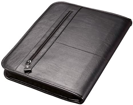 Alassio 30014 - Ringbuchmappe Limone, DIN A4, aus Leder, schwarz, ca. 36 × 28,5 × 4 cm