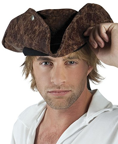 Boland - Piratenhut Neptun für Erwachsene, 59 cm | Brauner Dreispitz Hut für Pirat Kostüme, Karneval und Mottoparty, Seefahrer, Kapitän
