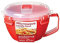Sistema Microwave Nudelschüssel | Runder mikrowellenfeste Frischhaltedose mit Deckel | 940 ml | rot