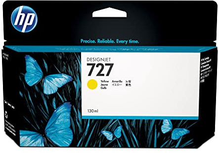 HP 727 Gelb, Original Druckerpatrone | Tinte für DesignJet T930, T1500, T1530, T2500, T2530, 130 ml (B3P21A)