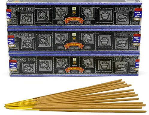 Satya Nag Champa Paquet de bâtonnets d'encens Super Hit, Lot de 3