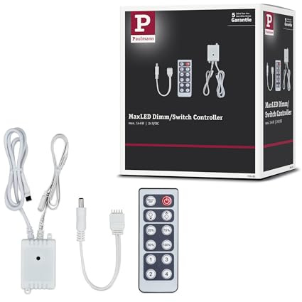 Paulmann 70683 MaxLED Dimm/Schalt Controller für LED Strip Steuerung für einfarbige Stripes inkl. IR-Fernbedienung max. 144W