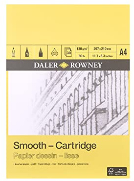 Daler Rowney 403010400 Zeichenpapier, Papier, natürliches weiß | Einseitig geleimt, säurefrei, naturweiße Blätter, für professionelle Künstler und Studenten