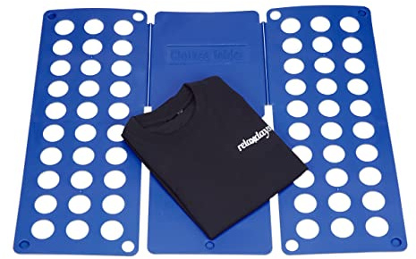 Relaxdays 6 x Faltbretter 2. Generation, Wäschefalter XXL, T-Shirt Falthilfen, Wäschefaltbretter für Erwachsene, 60x70cm, blau