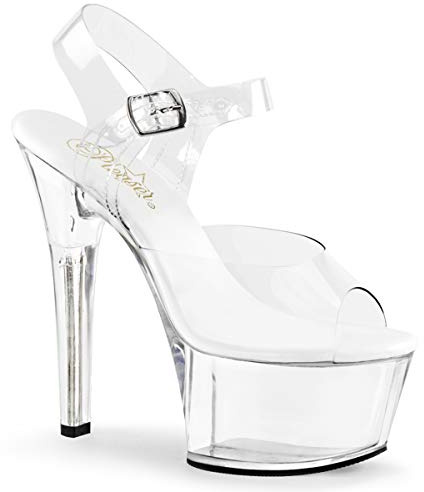 Pleaser Aspire-608 platåsandaler för kvinnor, CLR, 41 EU