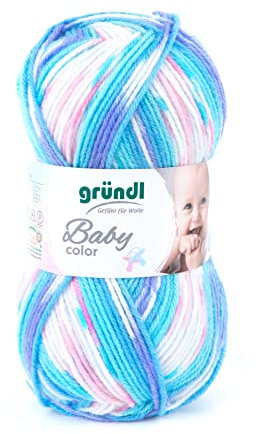 Gründl 3457-06 Garn, 70% Polyacryl 30% Polyamid, Grün Mehrfarbig, ca. 150 m, 50 gram