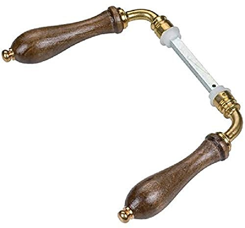 Béquille Double Poire, 2 Portées, Fixation Goupille, 7mm x 80mm, Bois Noyer | Béquille de porte double bois noyer - Carré 7 mm - Poire - Dubois ind