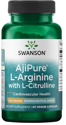 Swanson Amino Acid Ajipure L-Arginine with L-Citrulline 60 Veg Capsules