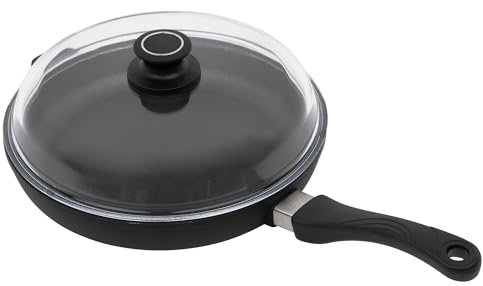 MaxxGoods by Eurolux Flachpfanne Ø 32cm | Für alle Herdarten - auch Induktion | Wählbar mit/ohne Glasdeckel | Antihaftbeschichtung, Hitzebeständig bis 230°C | (Ø 32cm - mit Glasdeckel)