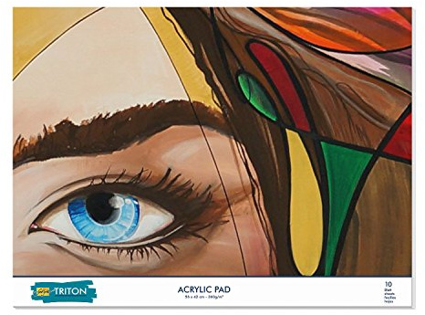 KREUL 17997 - Solo Goya Triton Acrylic Pad, 10 Blatt, 300 g/qm, 42 x 56 cm, Zeichenblock mit hochwertigem Acrylpapier speziell für die Solo Goya Triton Acrylfarbe und die Paint Marker