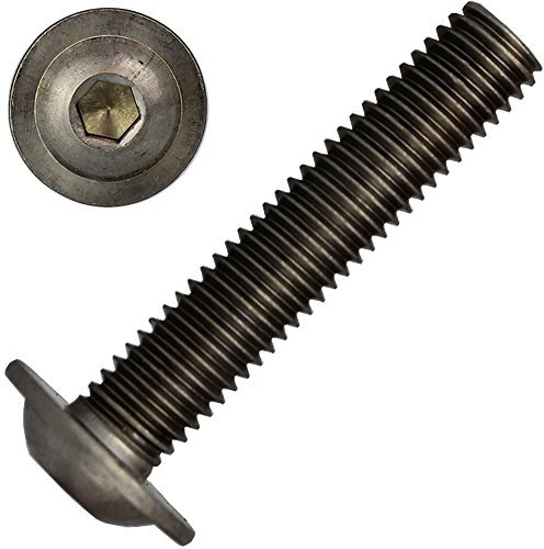 25 Stück Linsenkopfschrauben M6 X 50/50 mit Innensechskant u. Flansch ISO 7380 Edelstahl A2