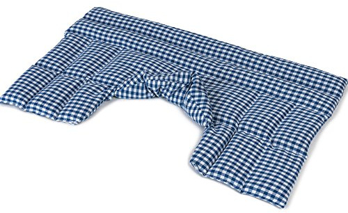 Körnerkissen Schulter & Nackenkissen mit Kragen. Unser Wärme-Nacken-Kissen ist eine große Alternative zum Nackenhörnchen (blau-weiß, Weizen)