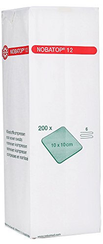 NOBATOP 12 Compresse in tessuto non tessuto 200 Pz compresse 6 x Comprime pile - 10 cm x 10 cm