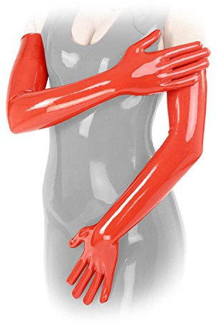 Anita Berg - Hautenge lange Latex Handschuhe rot - Gr. L