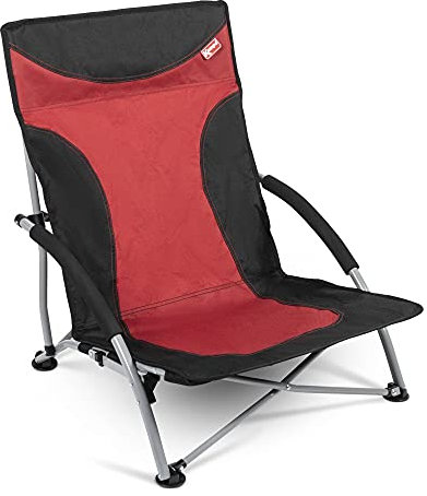 Strandstuhl mit breiten Standfüßen, Campingstuhl Kampa Sandy FT0048 rot-grau