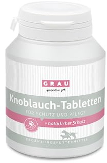 GRAU - das Original - Knoblauch Tabletten, natürlicher Schutz gegen äußere Einflüsse, unterstützt den Organismus, 1er Pack (1 x 200 Stück), Einzelfuttermittel für Hunde & Katzen