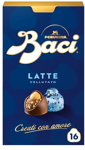 BACI PERUGINA Latte Cioccolatini al Latte ripieni al Gianduia, Scatola 200g