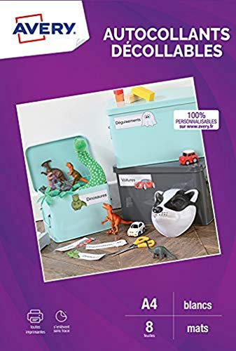 Avery Selbstklebendes Set mit 8 Stück, gebrochenes Weiß