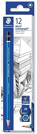 STAEDTLER Mars Lumograph 100 Zeichenstifte – 4B, 12er Set | Bruchfeste Mine mit Spezialrezeptur – nachhaltiges Holz, Künstler – Art.-Nr. 100-4B