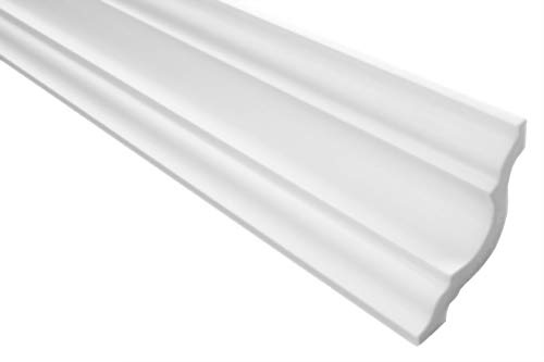 Marbet Deckenleisten aus Styropor XPS - Hochwertige Stuckleisten leicht & robust im modernen Design - (20 Meter Sparpaket E-25-65x65mm) Wandleiste