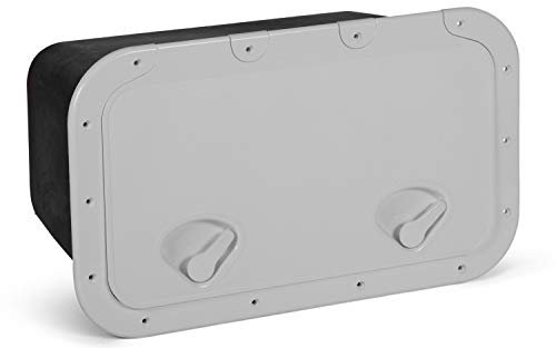 wellenshop Ablagefach Classic mit Klappe 355 x 600 mm Weiß Staufach Handschuhfach Seitenfach Stauraum Konsole Aufbewahrungsbox Seitenablage Mittelkonsole Ablage Boot
