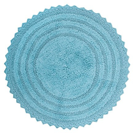 DII Crochet Collection Badematte, wendbar, rund, Durchmesser 69,8 cm, Cameo Blue