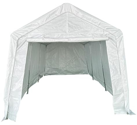 BIRCHTREE Heavy Duty Waterproof 3m x 6m Carport Party Tent Canopy White 180g Polyester Steel Frame