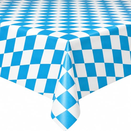 Wachstuch Tischdecke Bayerische Raute Rechteckig 80 x 240 cm | Gartentischdecke, Wachstuchtischdecke, wasserabweisend, abwaschbar
