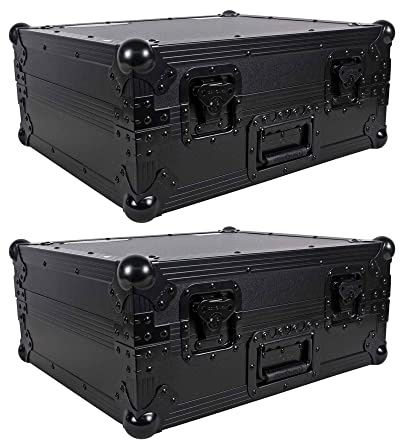 2 Odyssey FZ1200BL Technics 1200 Style Turntable Cases for Numark/Stanton Mixers