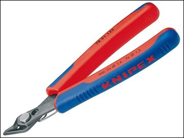 KNIPEX-WERK C. GUSTAV PUTSCH 7861125 Elektron.Seitenschneider brün. m.Feder L.125mm spitz KNIPEX o.Facette