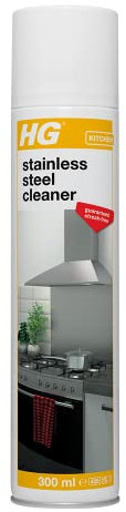 HG Stainless Steel Cleaner Spray - Cleans & Shines Splashbacks, Cooker Hoods, Fridges, Ovens, Microwaves, Sinks & Handles - 300ml