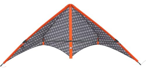 HQ Design - Stormy Pete Graphite Lenkdrachen Zweileiner Flugdrachen präzise Speed & Power, ab 14 Jahren, 62x140cm, inkl. 40kp Polyesterschnüre 2x20m auf Winder mit Schlaufen, 3-6 Bft