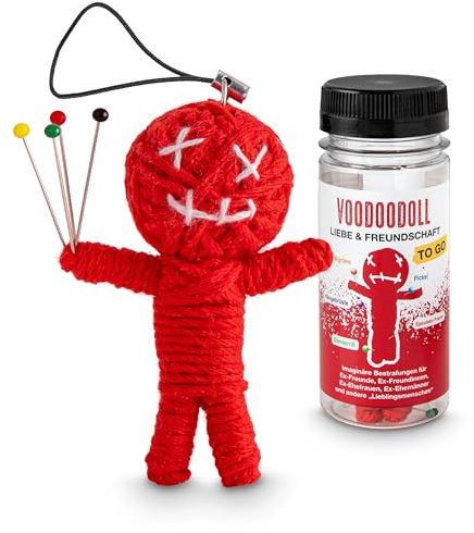 Voodoo Doll in Dose | lustige Mini-Voodoo-Puppe to go | LIEBE & FREUNDSCHAFT Voodoo-doll | imaginäre Strafen für Ex-Freunde, Ex-Freundinnen, Ex-Ehefrauen, Ex-Ehemänner, der/die Alte/Neue Ex vom Ex