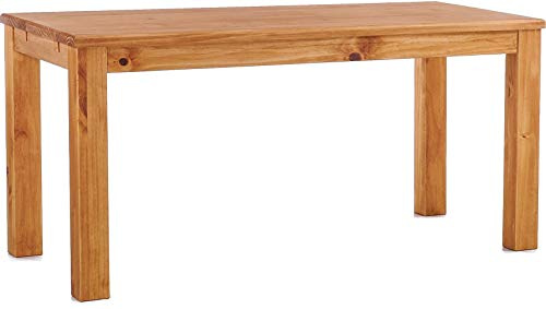 B.R.A.S.I.L.-Möbel Esstisch Rio Classico 150x73 cm Honig Holz Pinie Massivholz Esszimmertisch Echtholz ausziehbar vorgerichtet für Ansteckplatten