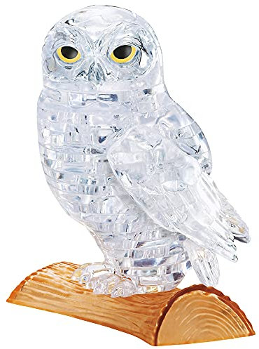 Crystal Puzzle | 3D Eule | Transparentes Design | 42 Teile | Bausatz für Kinder und Erwachsene | HCM Kinzel