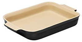 LE CREUSET Stoneware Shallow Rectangular Dish, 32 cm - Satin Black