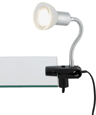 Briloner Leuchten Klemmspot LED-Klemmleuchte, 1 x GU10, titanfarbig/weiß 2989-016P