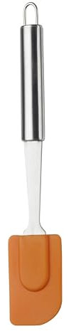 Pintinox Spatola da cucina Orange in silicone - Leccapiatto in Silicone, colore arancione, con Manico Comodo in acciaio inox, ideale per Bicchieri Stretti, Raschiare Creme e Pastelle dalle Ciotole