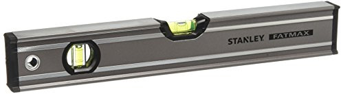 Stanley FatMax Wasserwaage Pro, 40cm Länge, horizontale/vertikale Libelle, Schutzkappen, Bi-Material Handgriff, 0-43-616