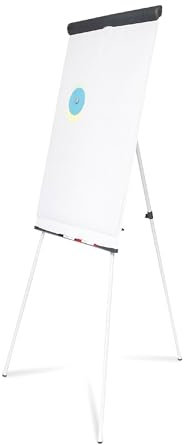 Maul Flipchart MAULstandard 66x97 cm | Stabile Magnettafel mit Dreibein Gestell | Stufenlos höhenverstellbar | Für Papier in verschiedenen Formaten | Mit Ablage für Marker und Stifte | Grau