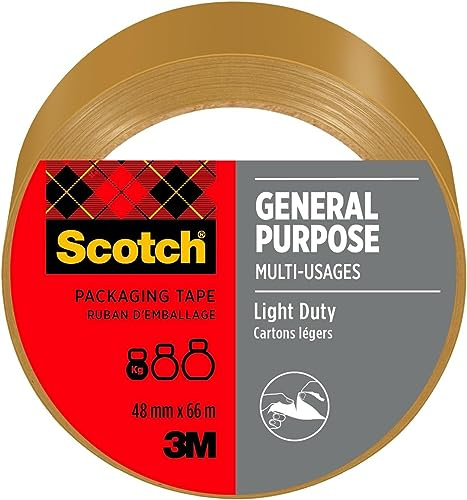 Scotch Ruban Universel, Marron, 1 Rouleau, 48 mm x 66 m | Fermeture Durable pour Sécuriser Colis et Cartons de Stockage à la Maison et au Bureau
