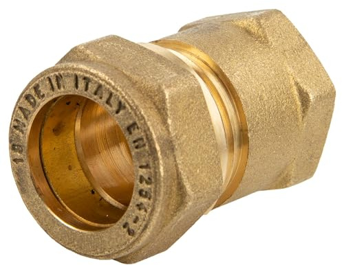 tecuro Klemmringverschraubung 22 mm x 3/4 IG für Trinkwasser gemäß DVGW W 534 geprüft und zugelassen, auch für Solaranwendungen, Messing