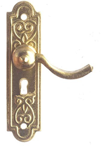 Dolls House Miniature Brass Door Plate & Handle