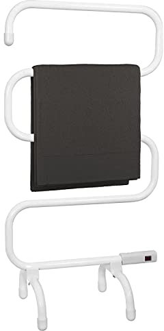 Status 100W 5 Bar Electric Heated Towel Rail, Free-Standing Aluminium Dryer, White (WHTR-100W1PKB)