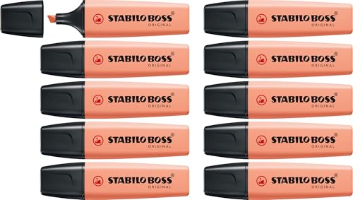 STABILO - Textmarker - BOSS ORIGINAL Pastel | 10er Pack, cremige Pfirsichfarbe