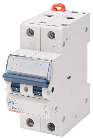 GEWISS - GW92126 - Interruttore Magnetotermico - Mt45 - 1P+N Curva C 10A - 2 Moduli