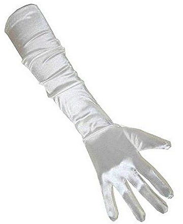 PartyXplosion Damen Handschuhe Elegante ca. 48-52 cm lange Satin Handschuhe Karneval, Weiß, One Size (Einheitsgröße)